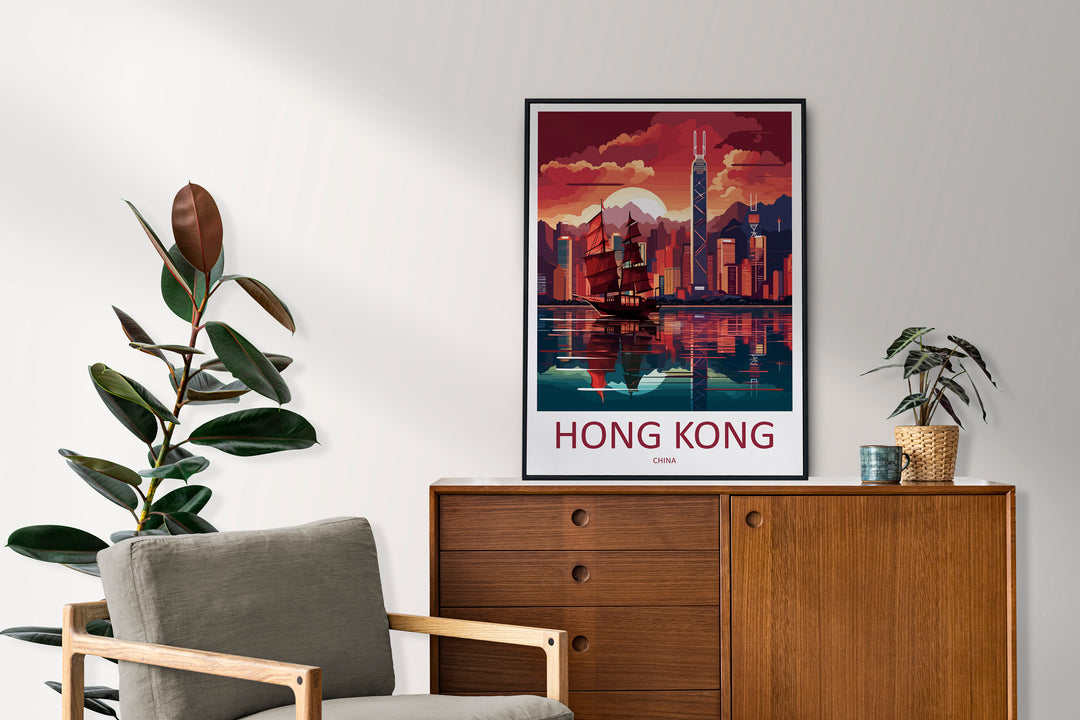 Hong Kong Travel Print Wall Art Hong Kong Wall Hanging Home Décor Gift Hong Kong Art Lovers China Hong Kong Art Gift Lover Print