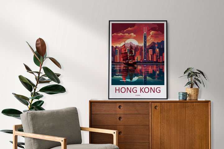 Hong Kong Travel Print Wall Art Hong Kong Wall Hanging Home Décor Gift Hong Kong Art Lovers China Hong Kong Art Gift Lover Print