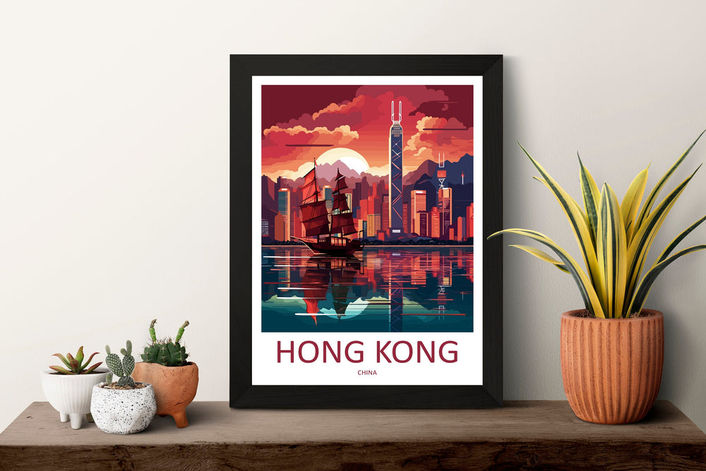 Hong Kong Travel Print Wall Art Hong Kong Wall Hanging Home Décor Gift Hong Kong Art Lovers China Hong Kong Art Gift Lover Print