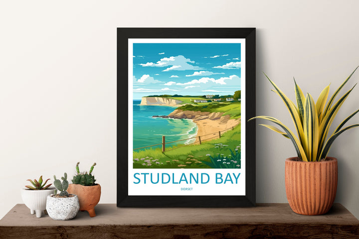 Studland Bay Travel Print Wall Art Studland Bay Wall Hanging Home Décor Studland Bay Gift Art Lovers England Art Lover Gift Studland Bay