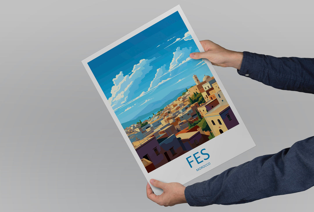 Fes Travel Print Wall Art Fes Wall Hanging Home Décor Fes Gift Art Lovers Morocco Art Lover Gift Wall Art Morocco Art