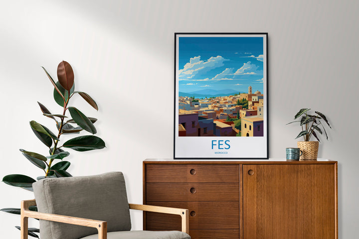 Fes Travel Print Wall Art Fes Wall Hanging Home Décor Fes Gift Art Lovers Morocco Art Lover Gift Wall Art Morocco Art
