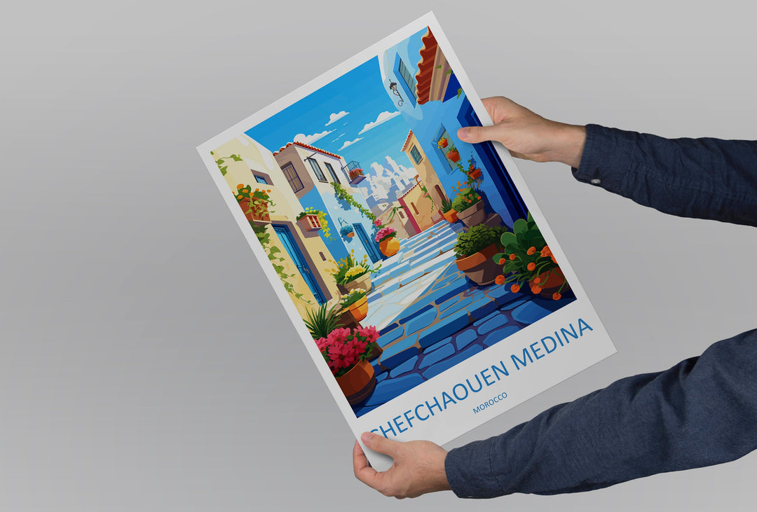 Chefchaouen Travel Print Wall Art Chefchaouen Wall Hanging Home Décor Chefchaouen Gift Art Lovers Morocco Art Lover Gift Wall Art Morocco