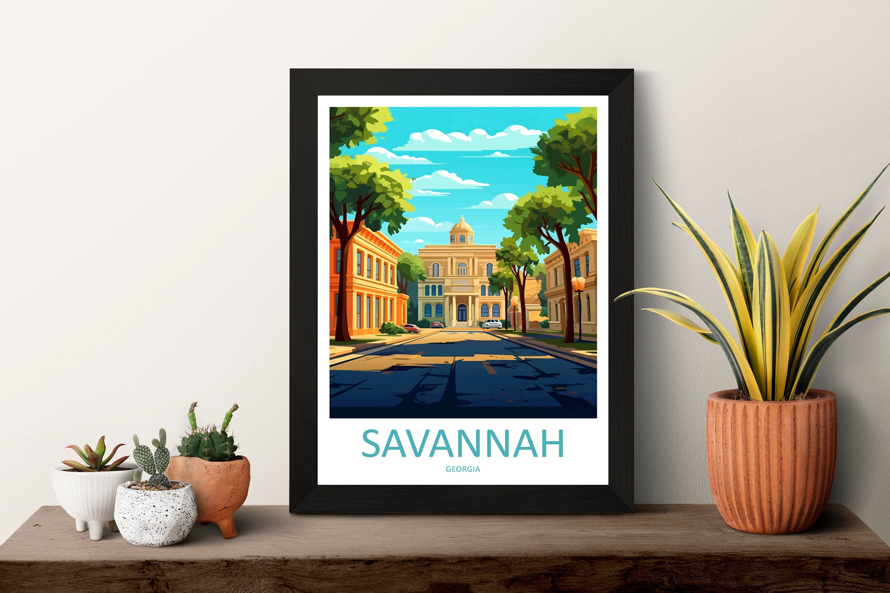 Savannah Travel Print Savannah Home Décor Georgia Art Print Savannah Wall Print For Savannah Gift Wall Hanging Savannah Artwork Décor