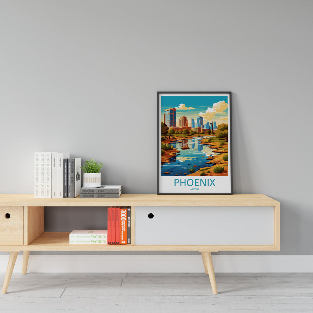 Phoenix Travel Print Wall Art Phoenix Wall Hanging Home Décor Phoenix Gift Art Lovers Arizona Art Lover Gift Arizona Print Decor