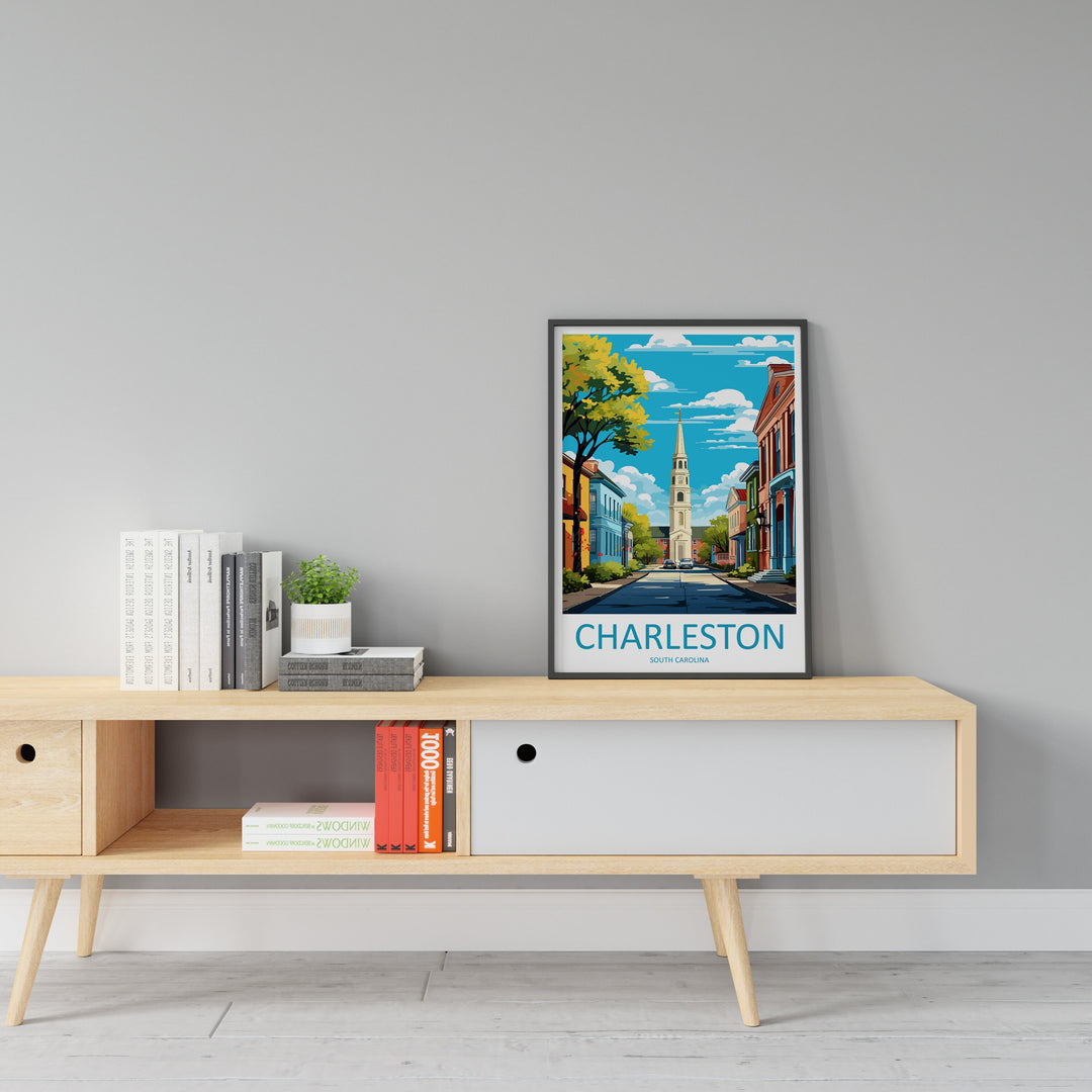 Charleston Travel Print Wall Art Charleston Wall Hanging Home Décor Charleston Gift Art Lovers Carolina Art Gift Lover Print