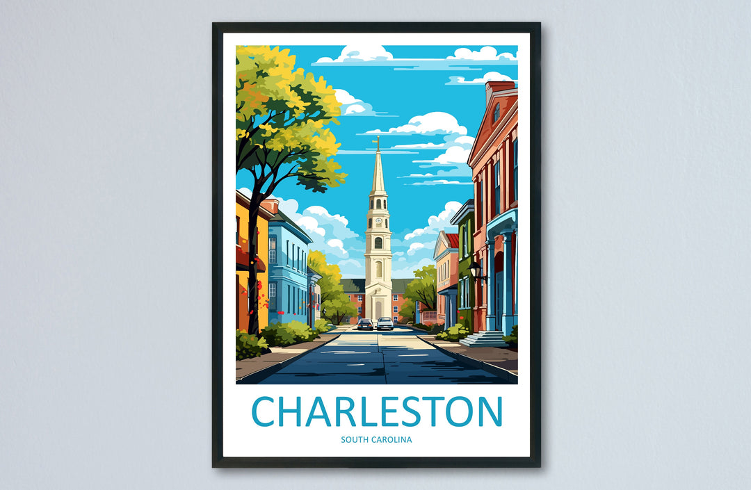 Charleston Travel Print Wall Art Charleston Wall Hanging Home Décor Charleston Gift Art Lovers Carolina Art Gift Lover Print