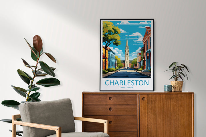 Charleston Travel Print Wall Art Charleston Wall Hanging Home Décor Charleston Gift Art Lovers Carolina Art Gift Lover Print