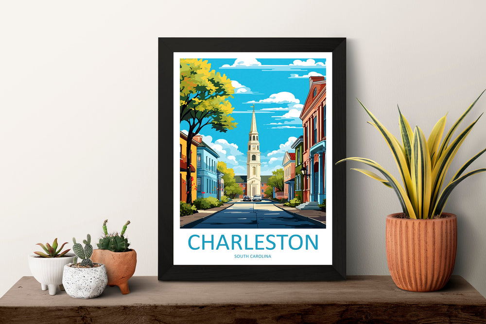 Charleston Travel Print Wall Art Charleston Wall Hanging Home Décor Charleston Gift Art Lovers Carolina Art Gift Lover Print