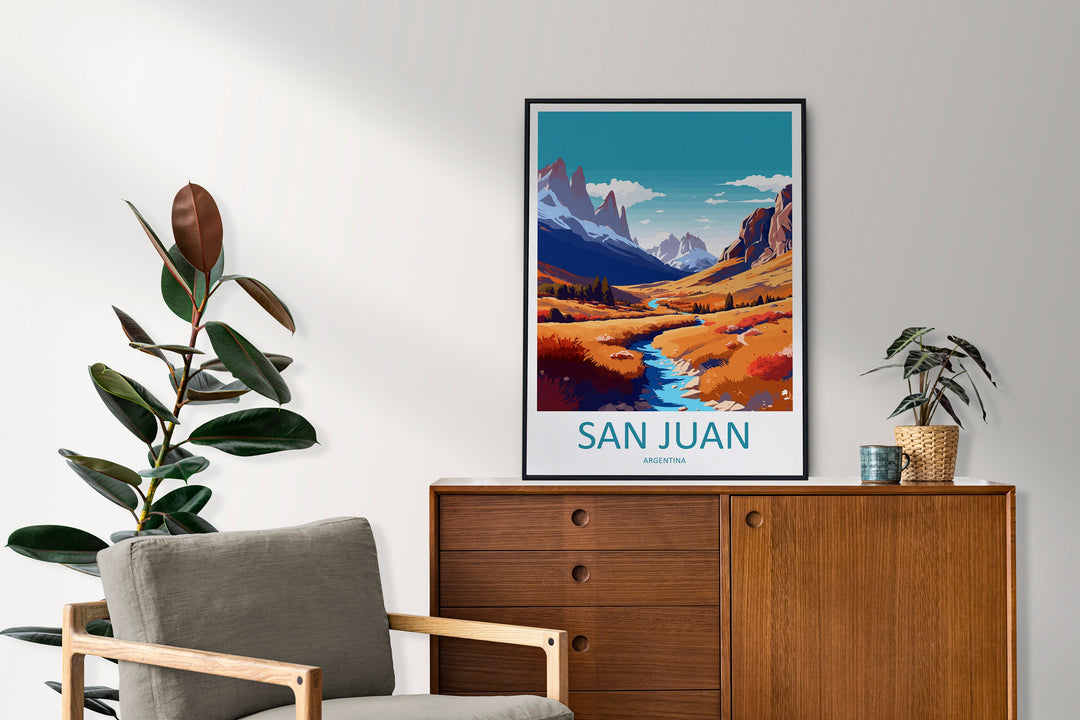 San Juan Travel Print Wall Art San Juan Wall Hanging Home Décor San Juan Gift Art Lovers Argentina Art Lover Gift San Juan