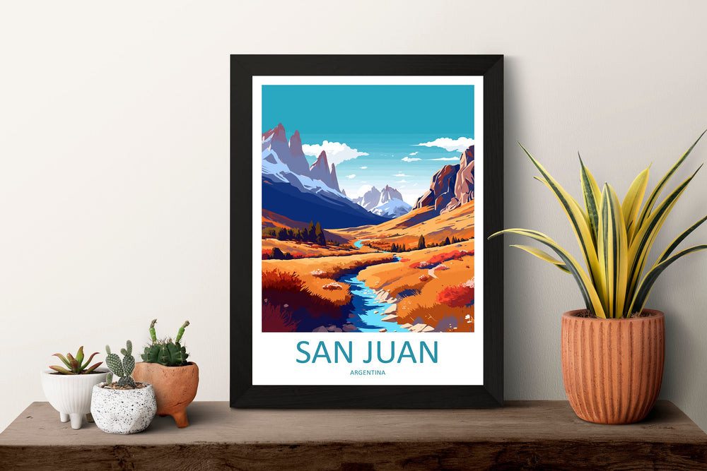 San Juan Travel Print Wall Art San Juan Wall Hanging Home Décor San Juan Gift Art Lovers Argentina Art Lover Gift San Juan