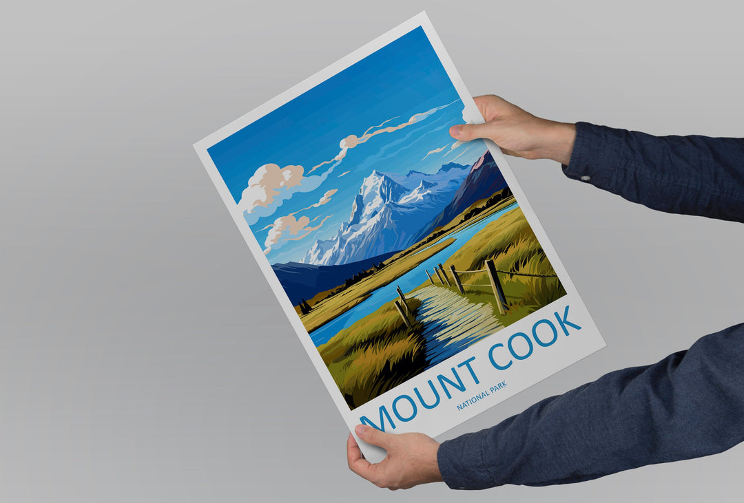 Mount Cook National Park Travel Print Wall Art Mount Cook Wall Hanging Home Décor Mount Cook Gift Art Lovers New Zealand Art Lover Gift