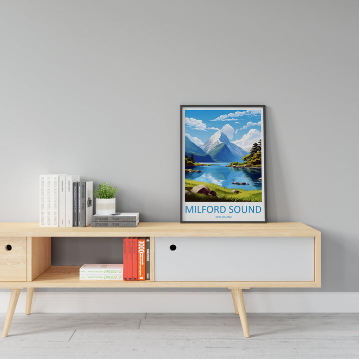 Milford Sound Travel Print Wall Art Milford Sound Wall Hanging Home Décor Milford Sound Gift Art Lovers New Zealand Art Lover Gift