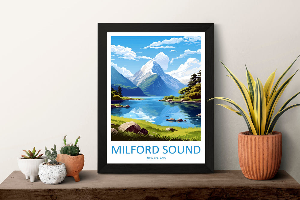 Milford Sound Travel Print Wall Art Milford Sound Wall Hanging Home Décor Milford Sound Gift Art Lovers New Zealand Art Lover Gift