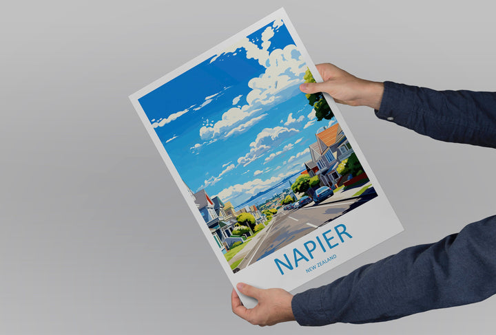 Napier Travel Print Wall Art Napier Wall Hanging Home Décor Napier Gift Art Lovers New Zealand Art Lover Gift Napier New Zealand Poster
