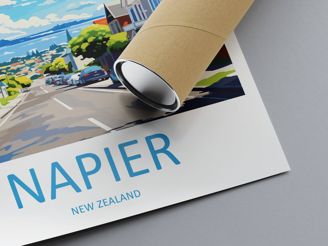 Napier Travel Print Wall Art Napier Wall Hanging Home Décor Napier Gift Art Lovers New Zealand Art Lover Gift Napier New Zealand Poster