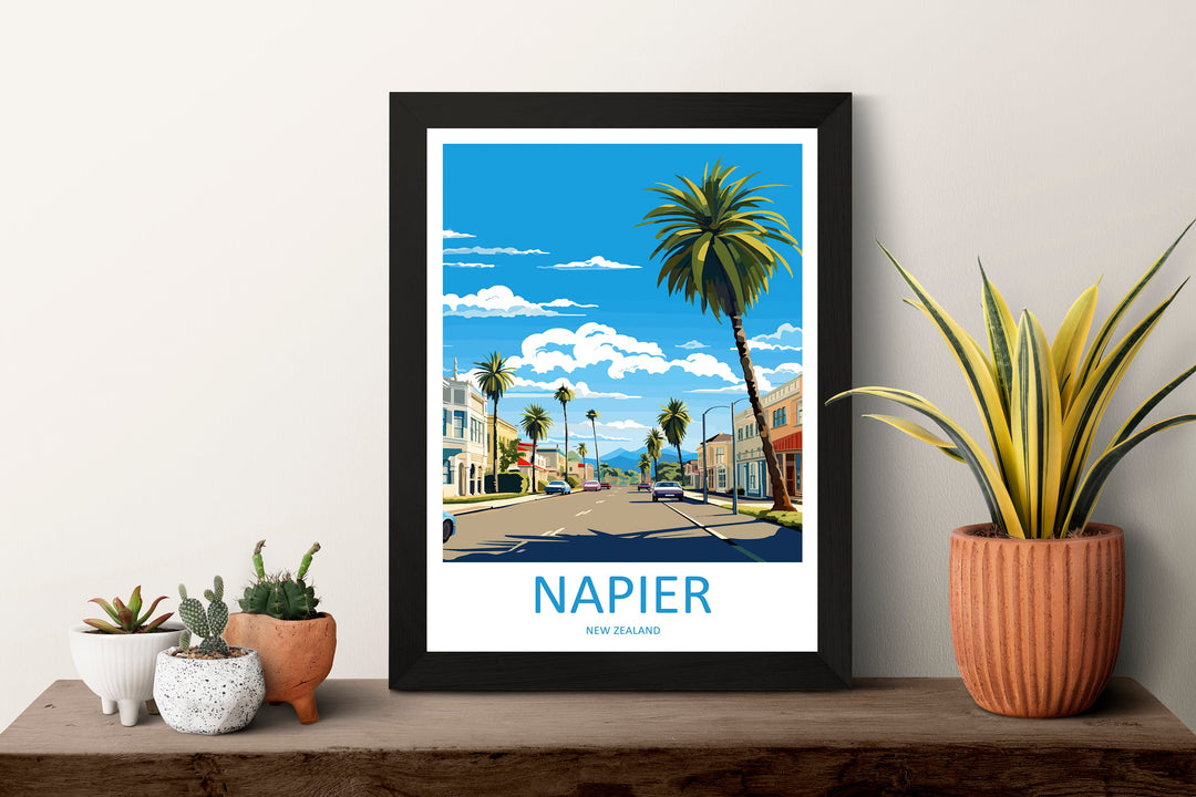 Napier Travel Print Wall Art Napier Wall Hanging Home Décor Napier Gift Art Lovers New Zealand Art Lover Gift Napier New Zealand Poster