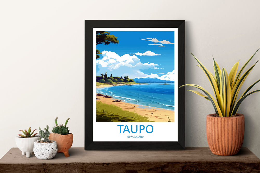 Taupo Travel Print Wall Art Taupo Wall Hanging Home Décor Taupo Gift Art Lovers New Zealand Art Lover Gift Taupo New Zealand Poster
