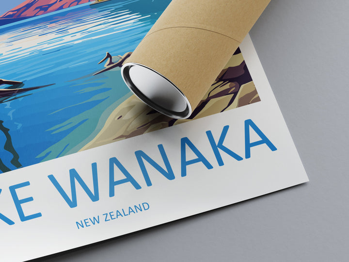 Lake Wanaka Travel Print Wall Art Lake Wanaka Wall Hanging Home Décor Lake Wanaka Gift Art Lovers New Zealand Art Lover Gift Lake Wanaka Art