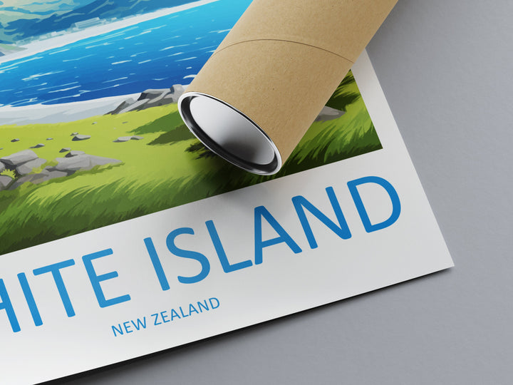 White Island Travel Print Wall Art White Island Wall Hanging Home Décor White Island Gift Art Lovers New Zealand Art Lover Gift White Island