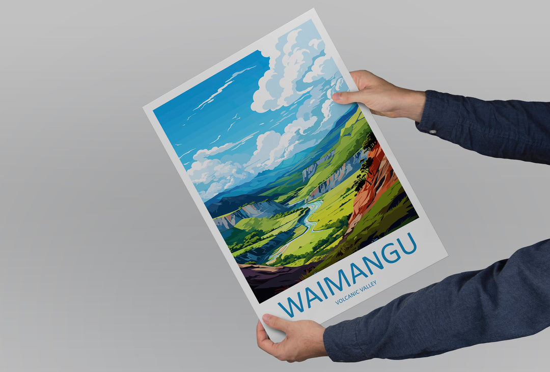 Waimangu Volcanic Valley Travel Print Wall Art Waimangu Wall Hanging Home Décor Waimangu Gift Art Lovers New Zealand Art Lover Gift