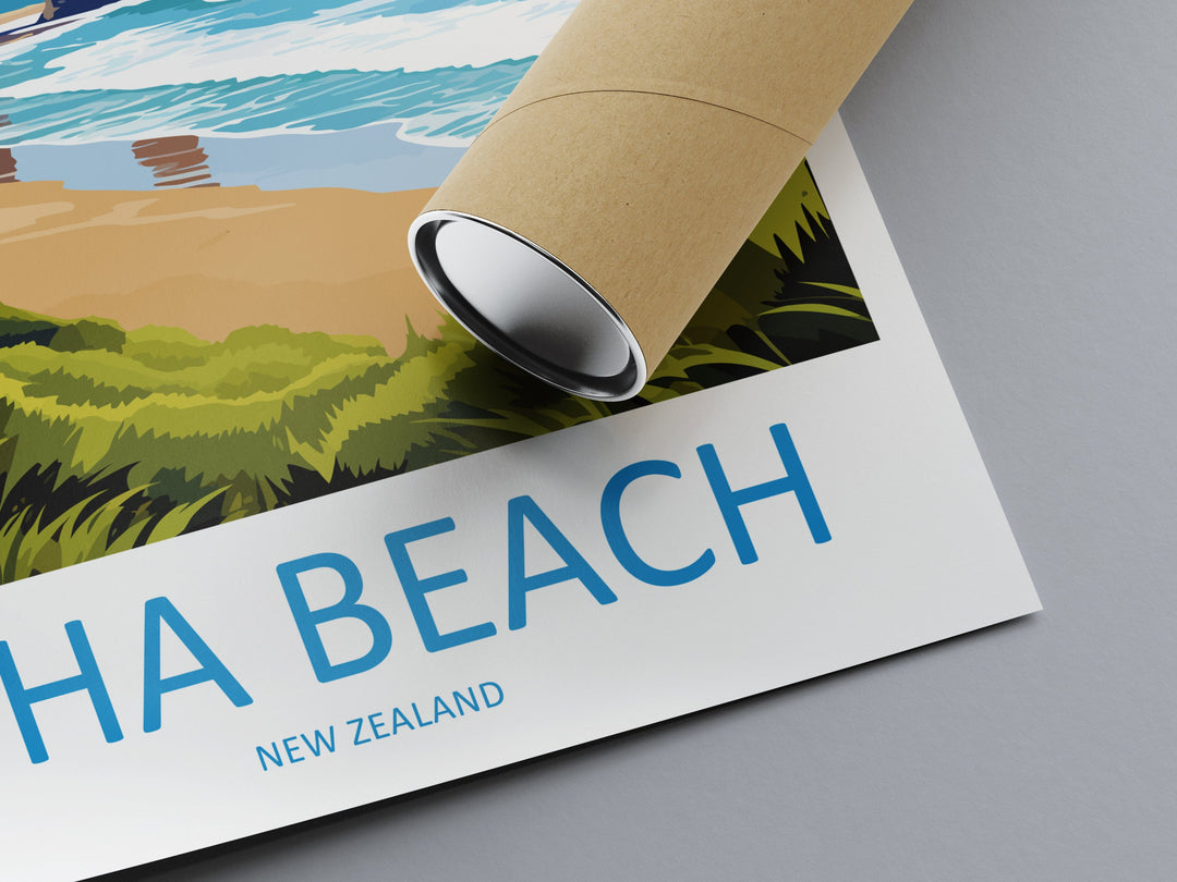Piha Beach Travel Print Wall Art Piha Beach Wall Hanging Home Décor Piha Beach Gift Art Lovers New Zealand Art Lover Gift Piha Beach Gift