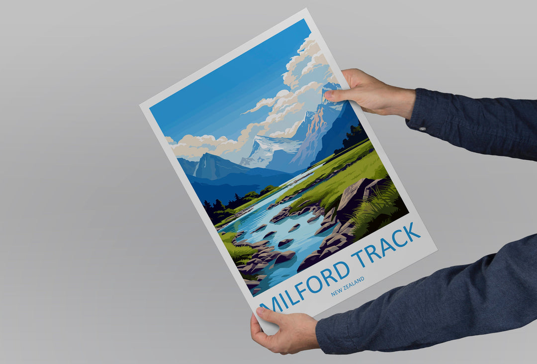 Milford Track Travel Print Wall Art Milford Track Wall Hanging Home Décor Milford Track Gift Art Lovers New Zealand Art Lover Gift