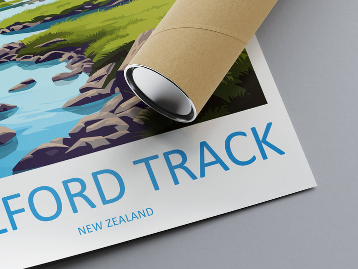 Milford Track Travel Print Wall Art Milford Track Wall Hanging Home Décor Milford Track Gift Art Lovers New Zealand Art Lover Gift