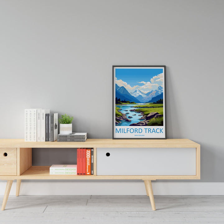 Milford Track Travel Print Wall Art Milford Track Wall Hanging Home Décor Milford Track Gift Art Lovers New Zealand Art Lover Gift
