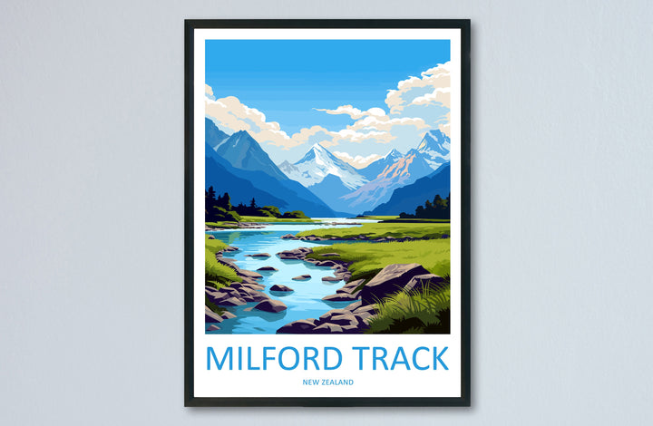 Milford Track Travel Print Wall Art Milford Track Wall Hanging Home Décor Milford Track Gift Art Lovers New Zealand Art Lover Gift