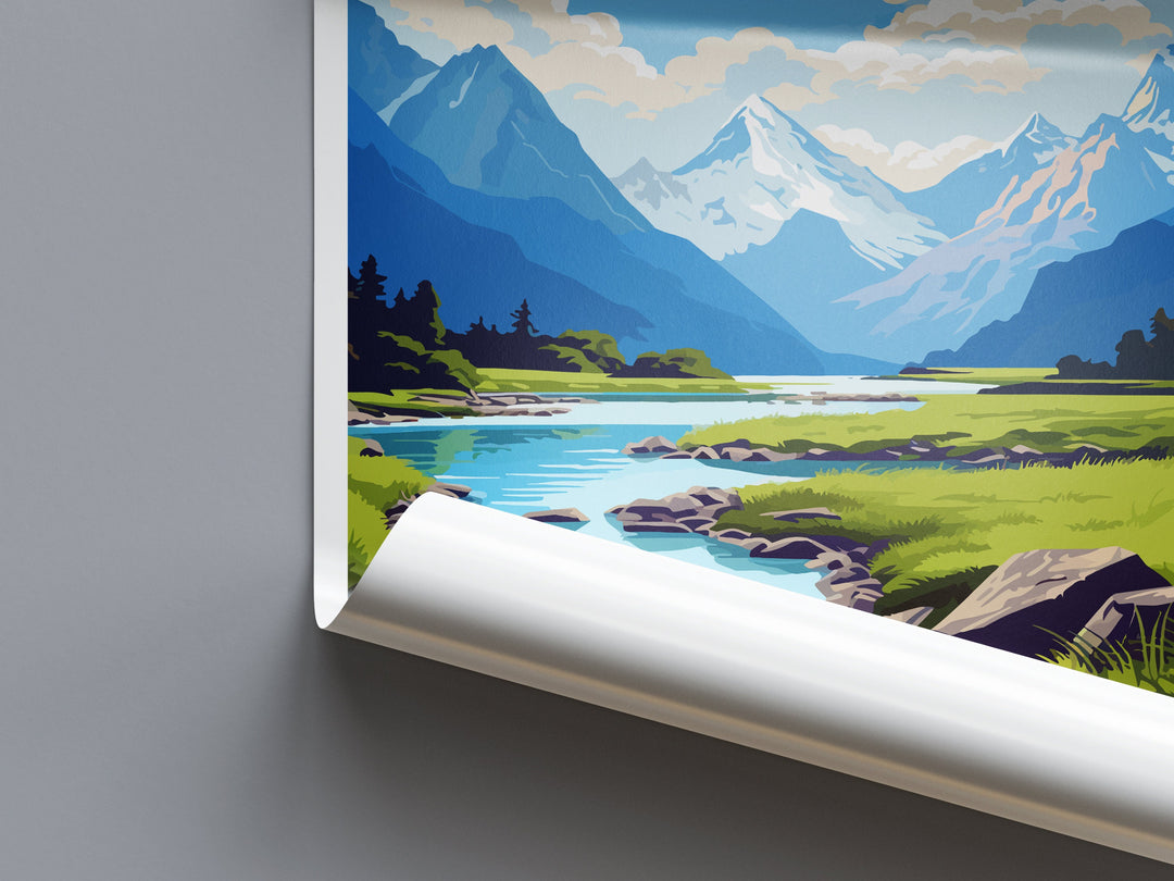 Milford Track Travel Print Wall Art Milford Track Wall Hanging Home Décor Milford Track Gift Art Lovers New Zealand Art Lover Gift