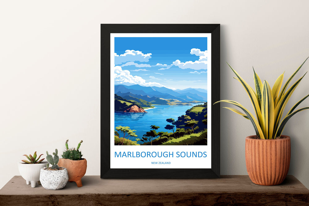 Marlborough Sounds Travel Print Wall Art Marlborough Sounds Wall Hanging Home Décor Marlborough Sounds Gift Art Lovers New Zealand Art Lover
