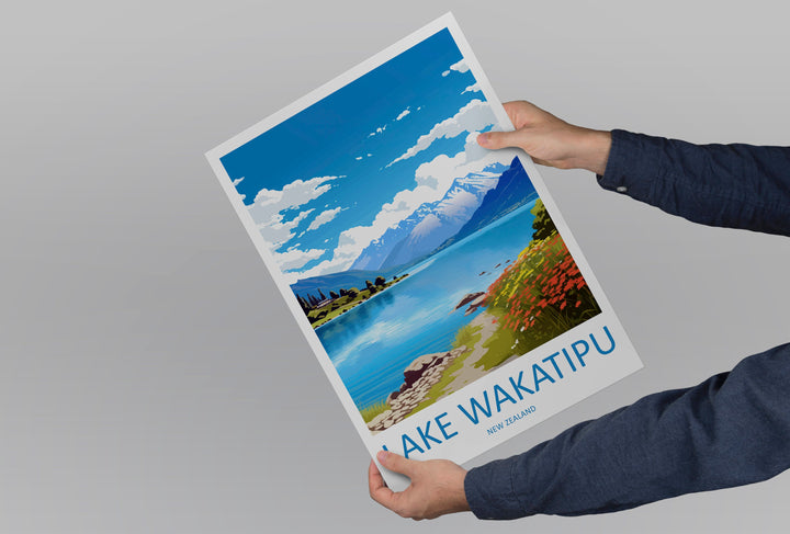 Lake Wakatipu Travel Print Wall Art Lake Wakatipu Wall Hanging Home Décor Lake Wakatipu Gift Art Lovers New Zealand Art Lover Gift