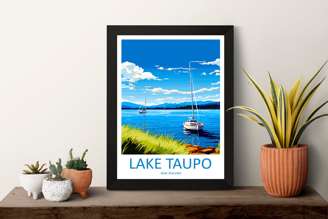 Lake Taupo Travel Print Wall Art Lake Taupo Wall Hanging Home Décor Lake Taupo Gift Art Lovers New Zealand Art Lover Gift Lake Taupo Art