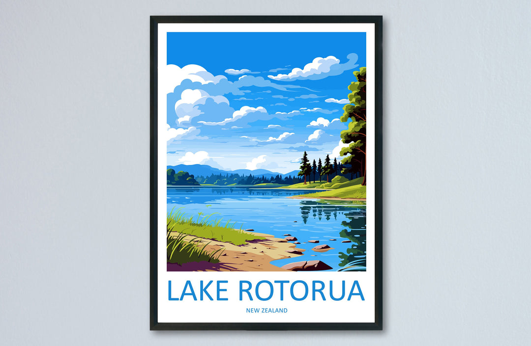 Lake Rotorua Travel Print Wall Art Lake Rotorua Wall Hanging Home Décor Lake Rotorua Gift Art Lovers New Zealand Art Lover Gift Lake Rotorua