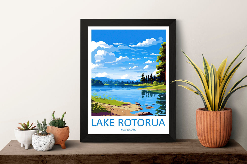 Lake Rotorua Travel Print Wall Art Lake Rotorua Wall Hanging Home Décor Lake Rotorua Gift Art Lovers New Zealand Art Lover Gift Lake Rotorua
