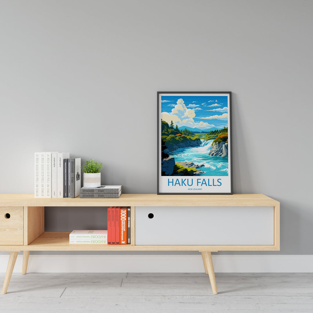 Haku Falls Travel Print Wall Art Haku Falls Wall Hanging Home Décor Haku Falls Gift Art Lovers New Zealand Art Lover Gift