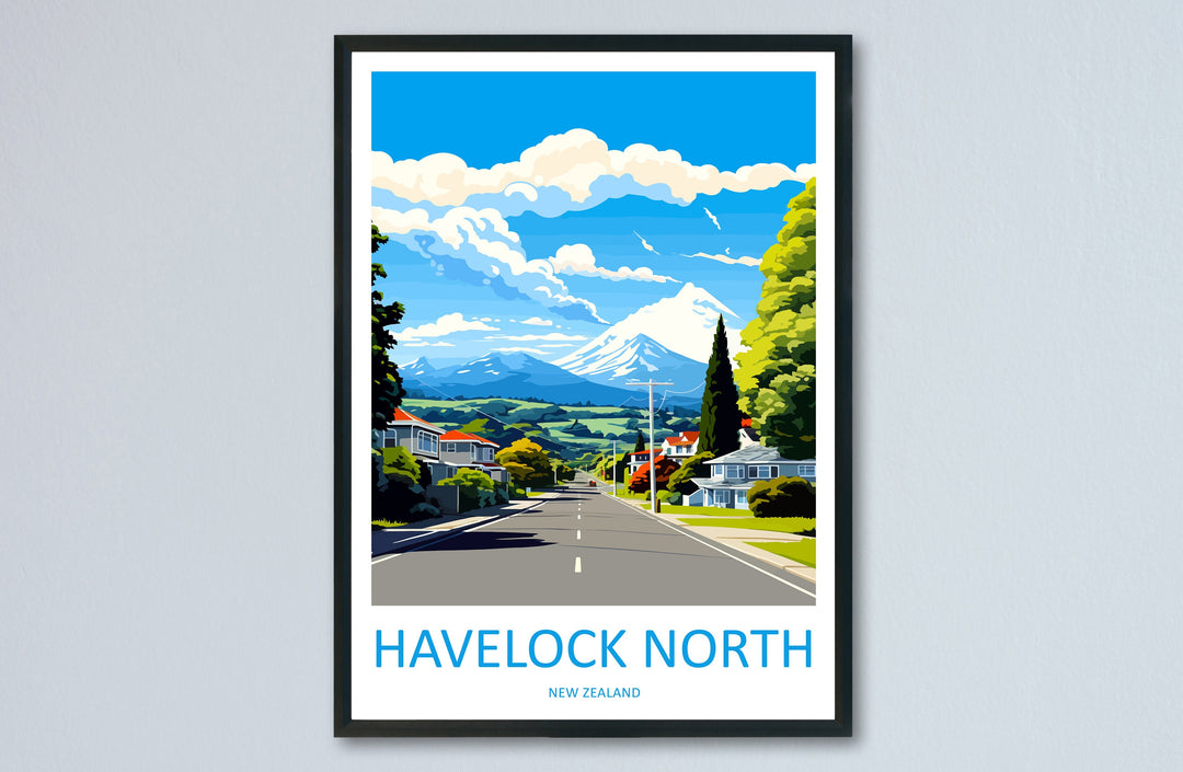Havelock North Travel Print Wall Art Havelock North Wall Hanging Home Décor Havelock North Gift Art Lovers New Zealand Art Lover Gift