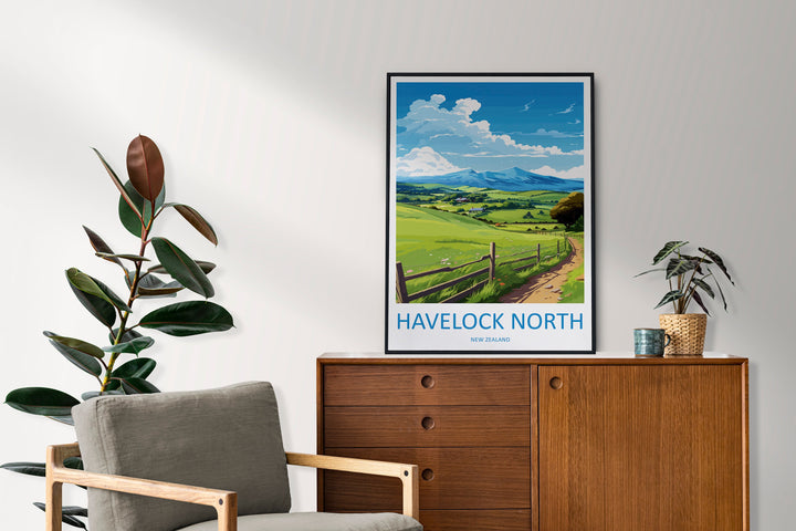 Havelock North Travel Print Wall Art Havelock North Wall Hanging Home Décor Havelock North Gift Art Lovers New Zealand Art Lover Gift