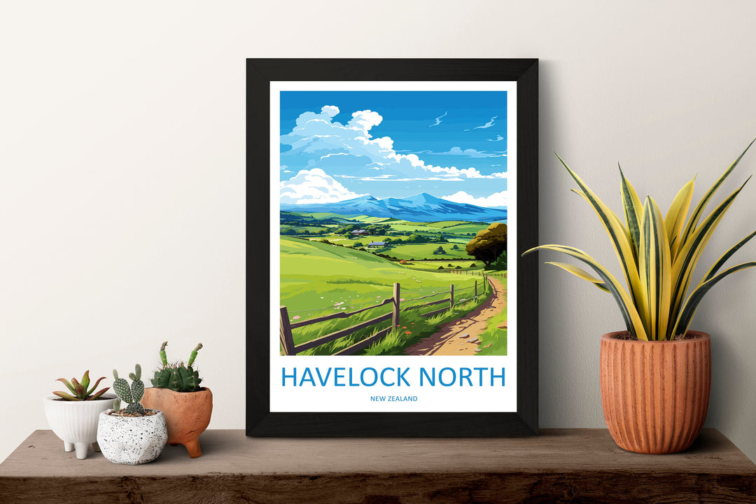 Havelock North Travel Print Wall Art Havelock North Wall Hanging Home Décor Havelock North Gift Art Lovers New Zealand Art Lover Gift