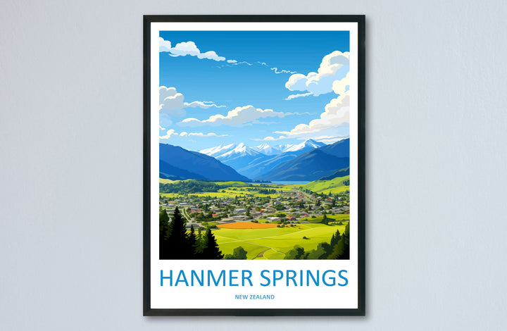 Hamner Springs Travel Print Wall Art Hamner Springs Wall Hanging Home Décor Hamner Springs Gift Art Lovers New Zealand Art Lover