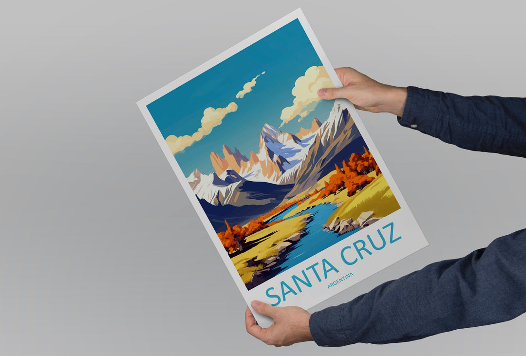 Santa Cruz Travel Print Wall Art Santa Cruz Wall Hanging Home Decor Santa Cruz Gift Art Lovers Wall Art Print Art Argentina Travel Poster
