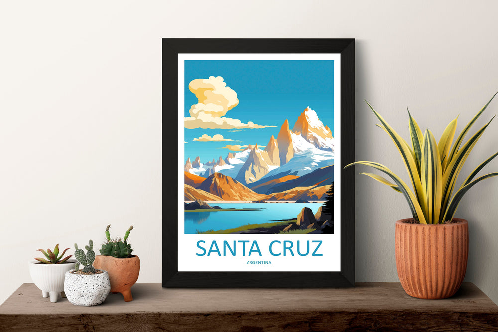 Santa Cruz Travel Print Wall Art Santa Cruz Wall Hanging Home Decor Santa Cruz Gift Art Lovers Wall Art Print Art Argentina Travel Poster