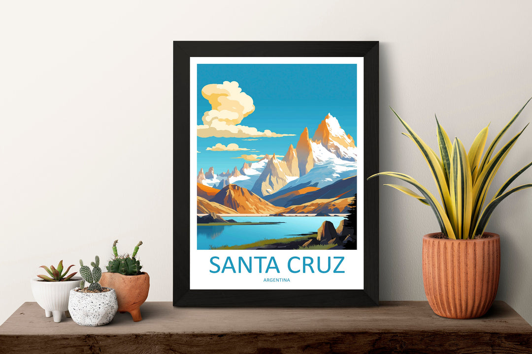Santa Cruz Travel Print Wall Art Santa Cruz Wall Hanging Home Decor Santa Cruz Gift Art Lovers Wall Art Print Art Argentina Travel Poster