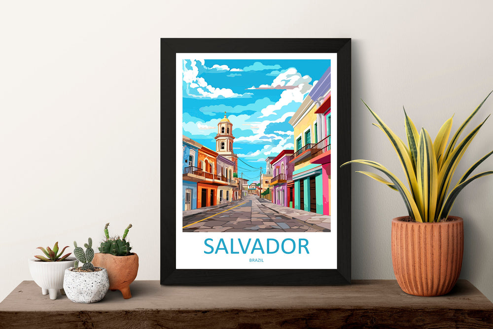 Salvador Travel Print Wall Art Salvador Wall Hanging Home Decor Salvador Gift Art Lovers Wall Art Print Art Brazil Wall Art Poster