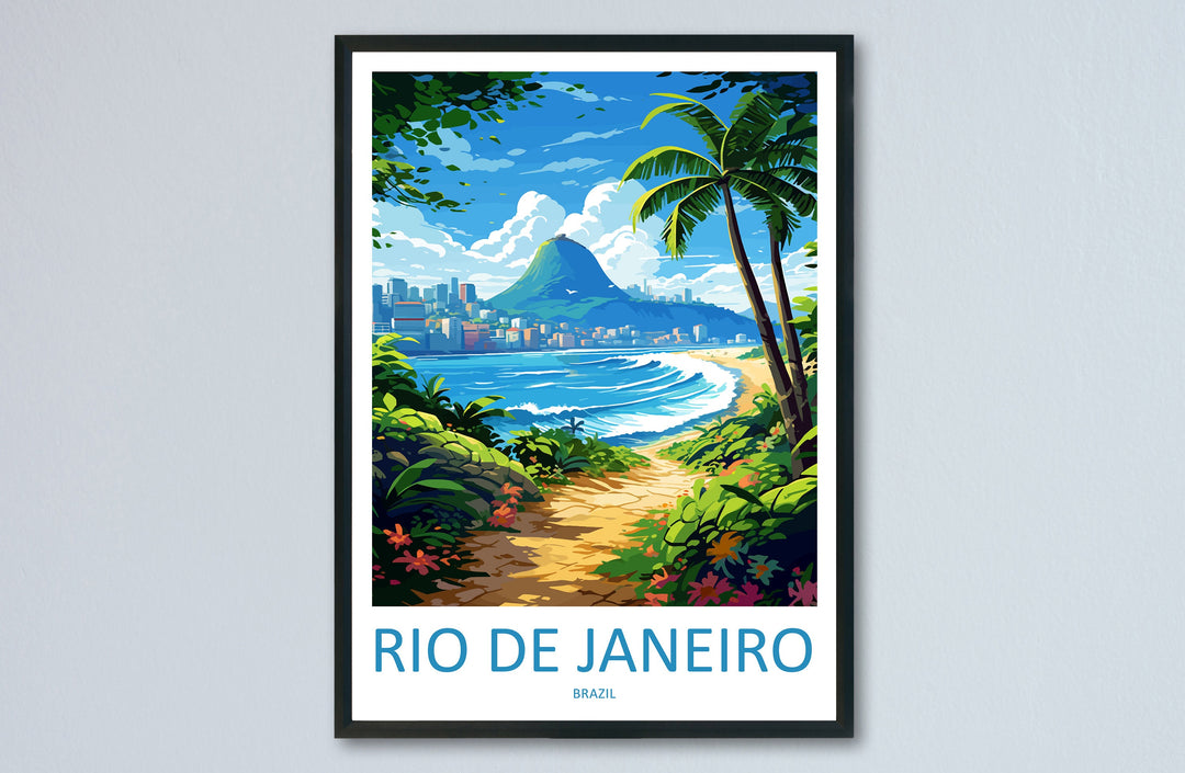 Rio De Janeiro Travel Print Wall Art Rio De Janeiro Wall Hanging Home Decor Rio De Janeiro Gift Art Lovers Wall Art Print Art Brazil Art