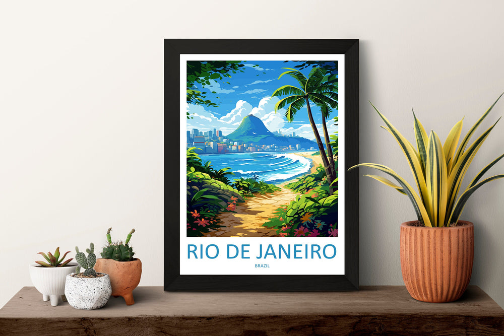 Rio De Janeiro Travel Print Wall Art Rio De Janeiro Wall Hanging Home Decor Rio De Janeiro Gift Art Lovers Wall Art Print Art Brazil Art