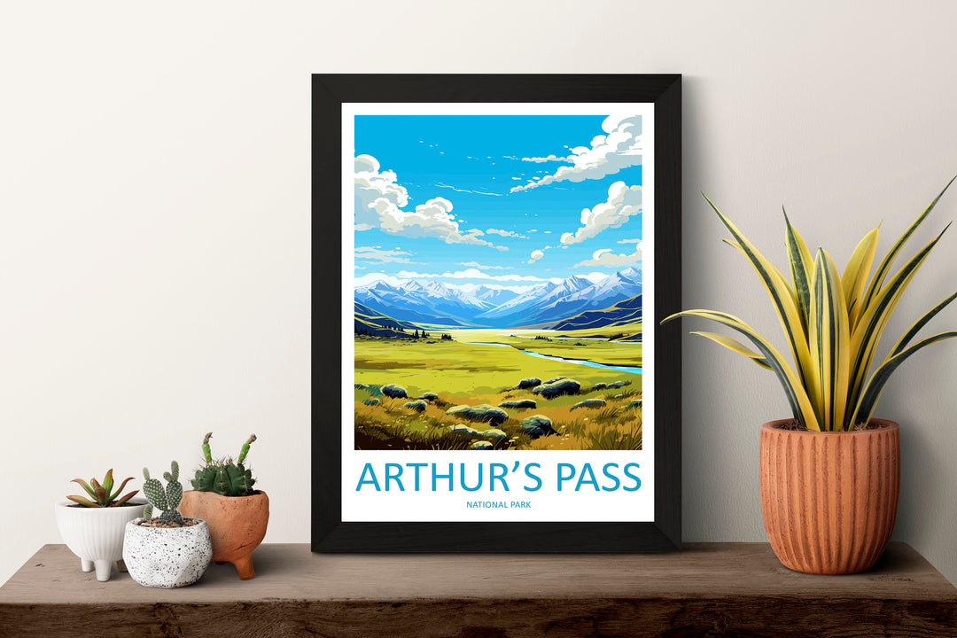 Arthurs Pass National Park Travel Print Wall Art Arthurs Pass National Park Wall Hanging Home Décor Arthurs Pass Park Gift Art Lovers