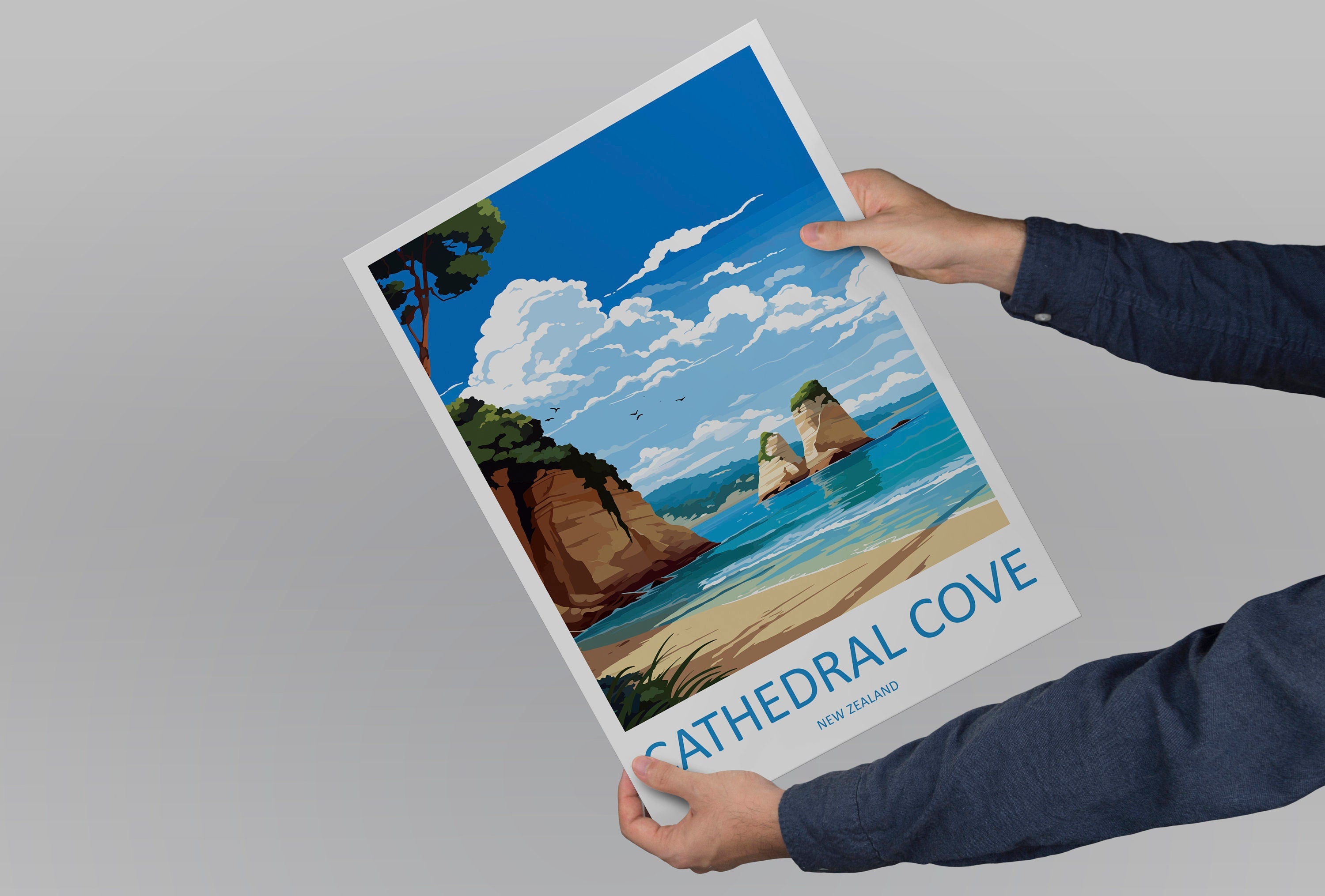 Cathedral Cove Travel Print