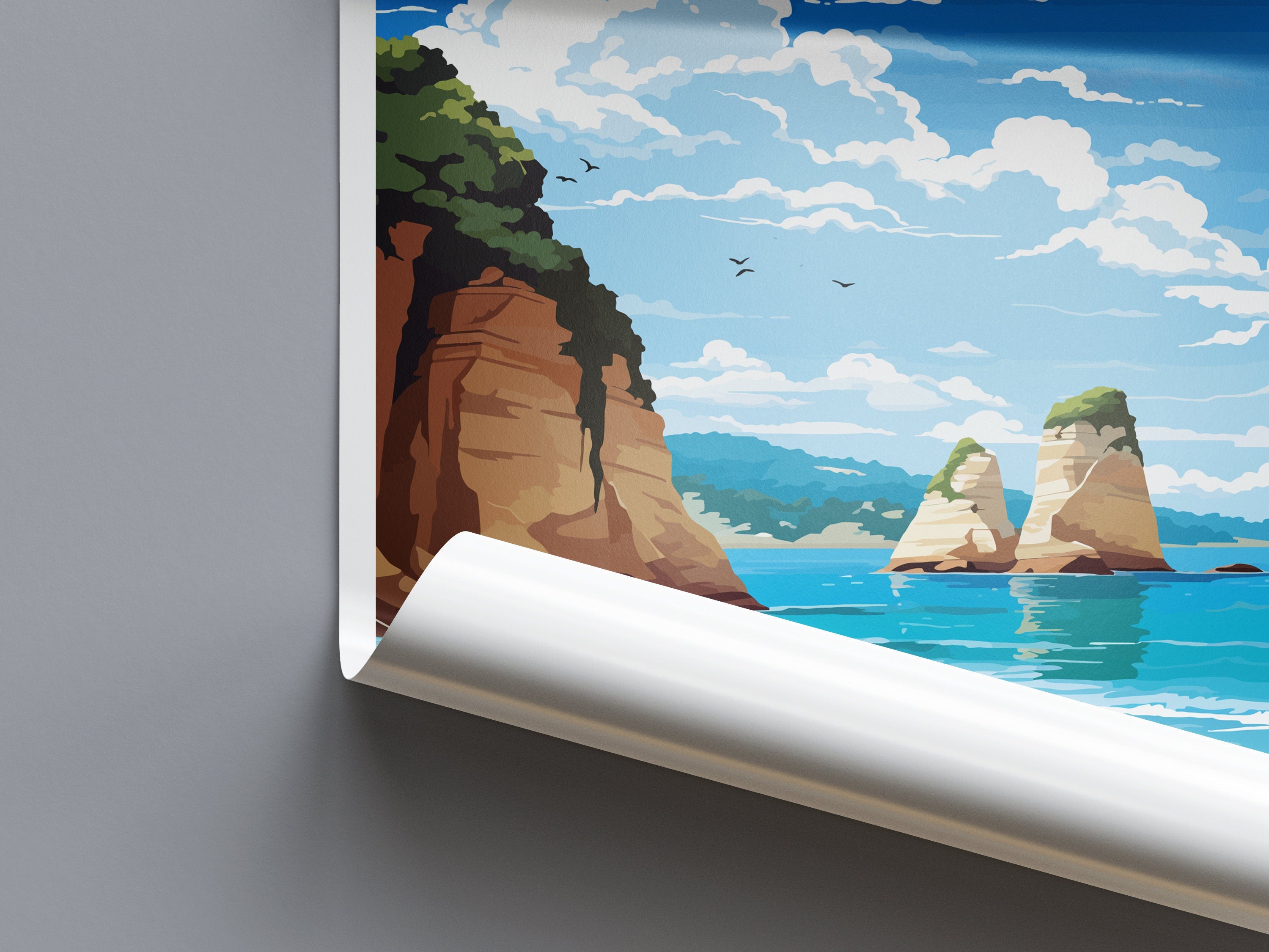 Cathedral Cove Travel Print